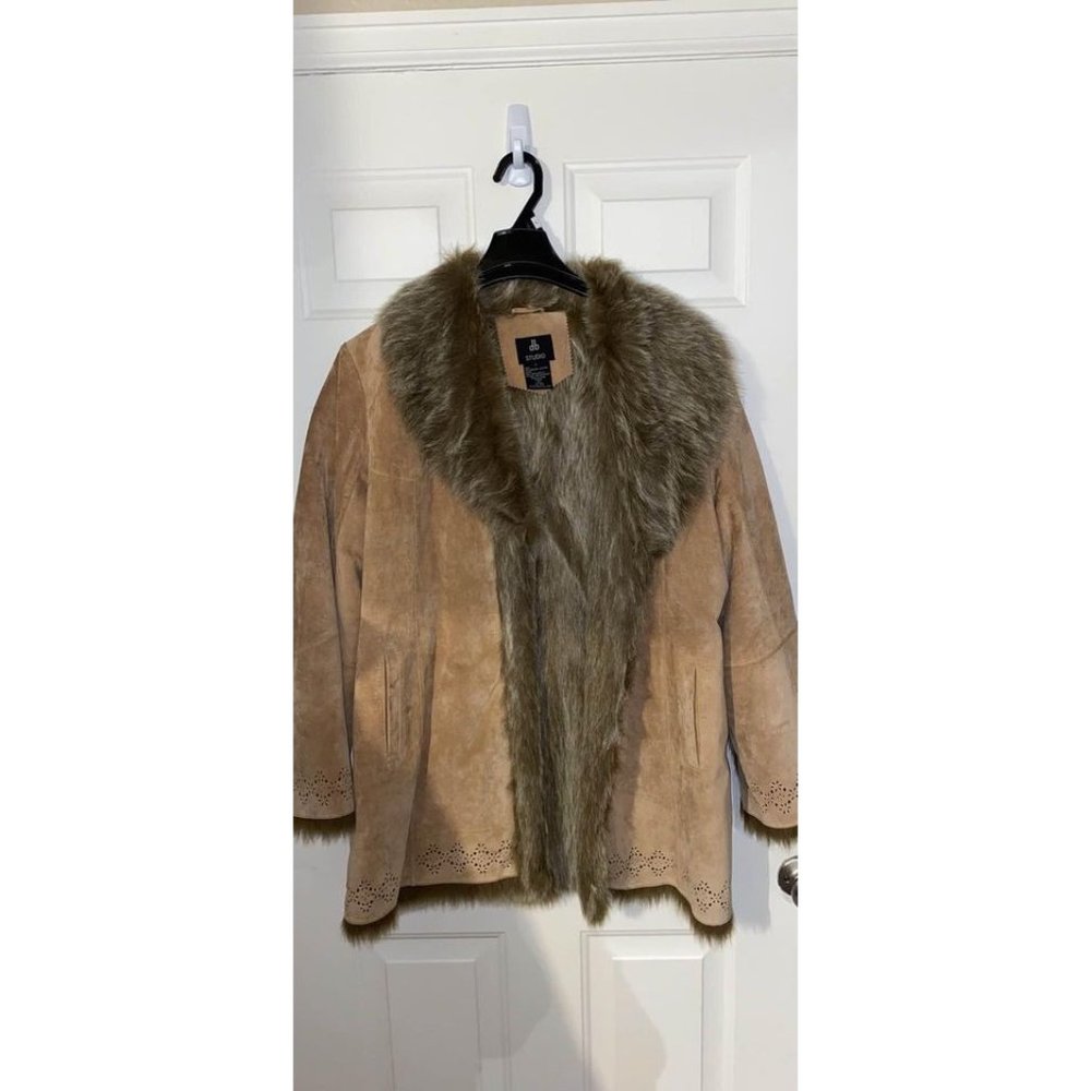 db Studio Large Leather/Suede Jacket3/4 length